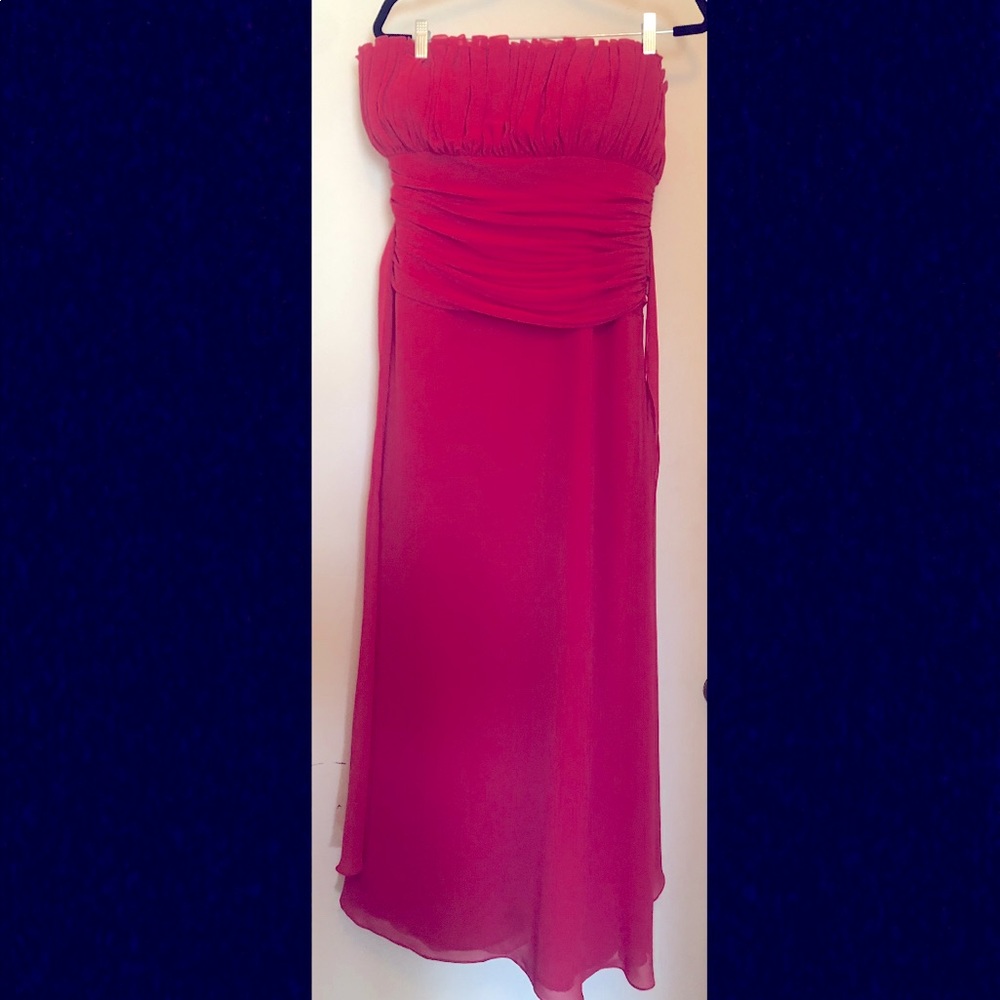 Dark Pink long strapless Homecoming dress Size 18